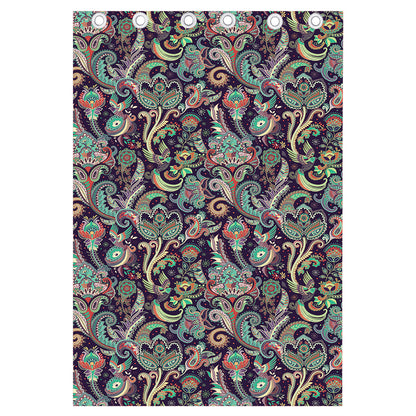 Retro Indian Paisley Pattern Print Curtain