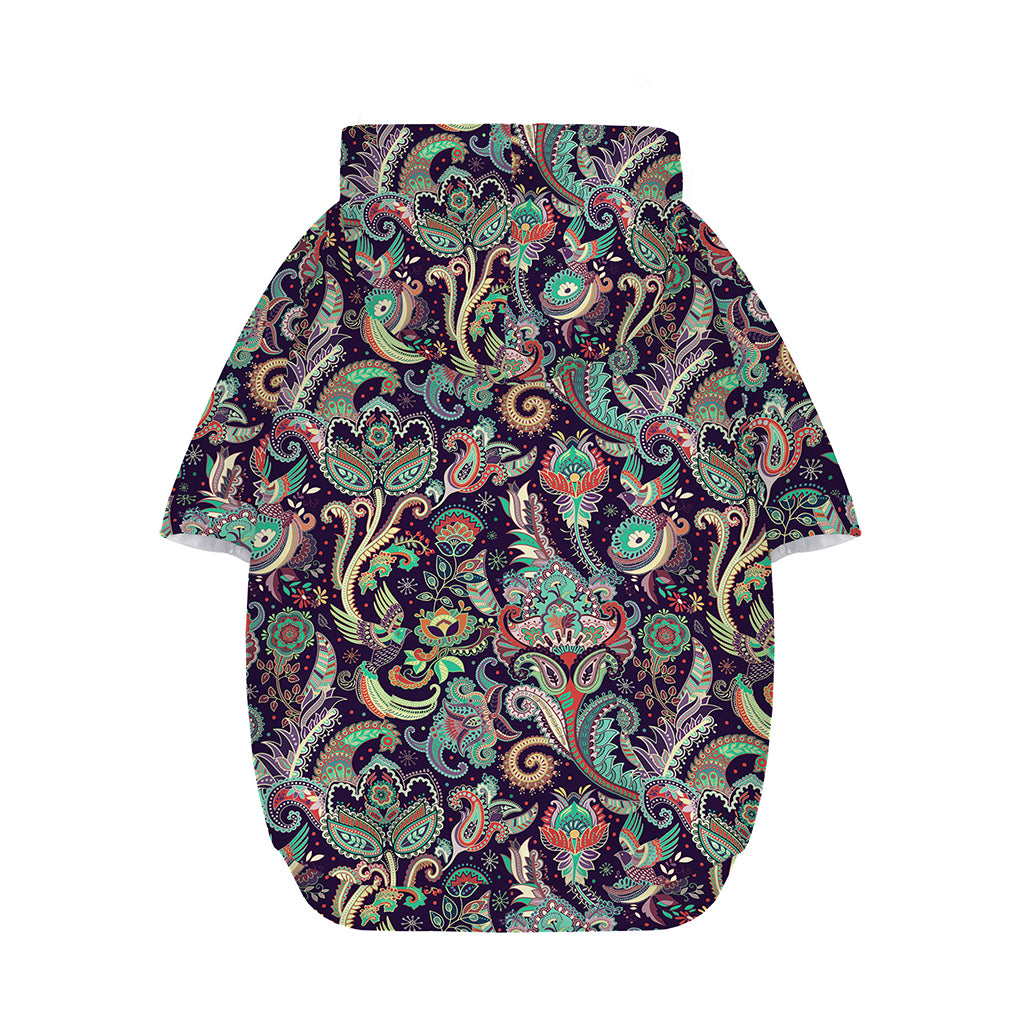 Retro Indian Paisley Pattern Print Dog Zip Up Hoodie