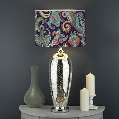 Retro Indian Paisley Pattern Print Drum Lamp Shade
