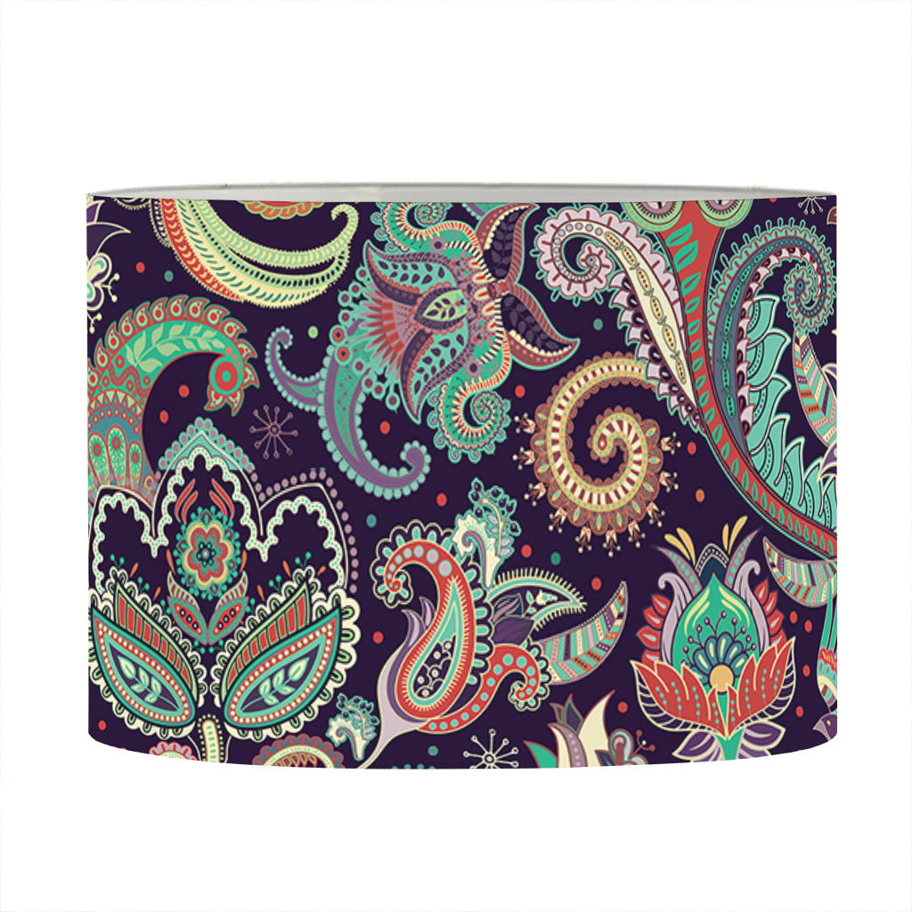 Retro Indian Paisley Pattern Print Drum Lamp Shade