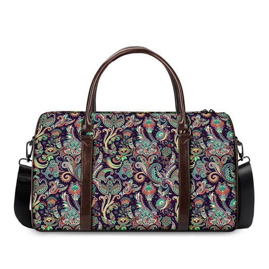 Retro Indian Paisley Pattern Print Duffle Bag