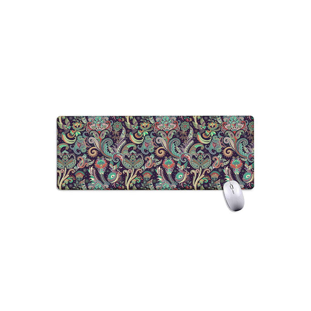 Retro Indian Paisley Pattern Print Extended Mouse Pad
