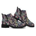 Retro Indian Paisley Pattern Print Flat Ankle Boots