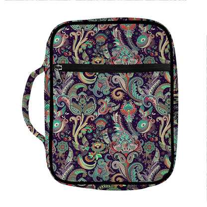 Retro Indian Paisley Pattern Print Front Pocket Bible Bag
