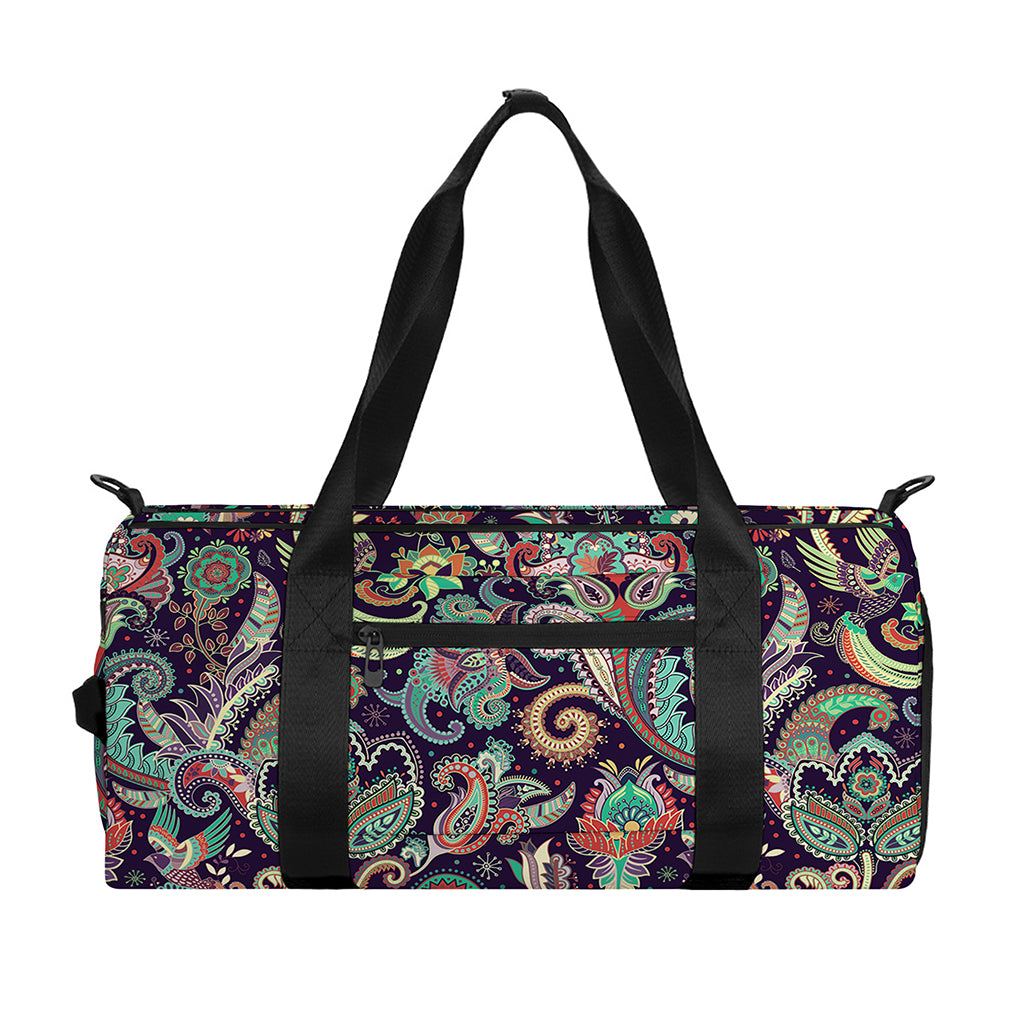 Retro Indian Paisley Pattern Print Gym Bag