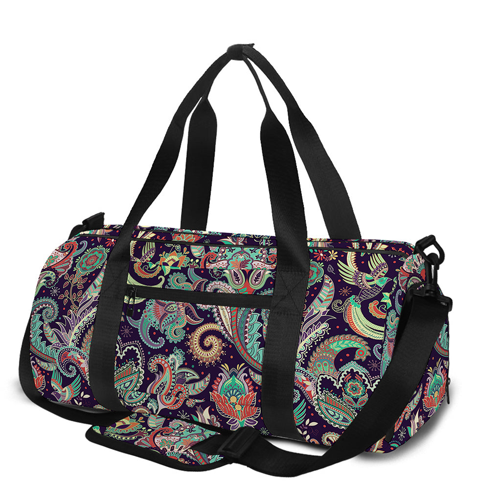 Retro Indian Paisley Pattern Print Gym Bag