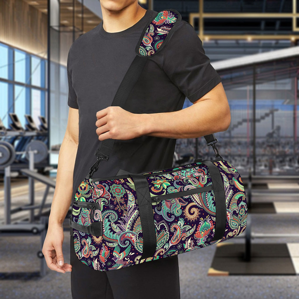 Retro Indian Paisley Pattern Print Gym Bag