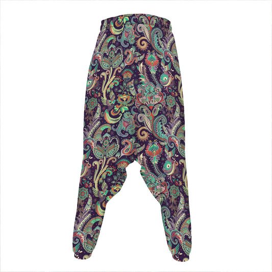 Retro Indian Paisley Pattern Print Hammer Pants