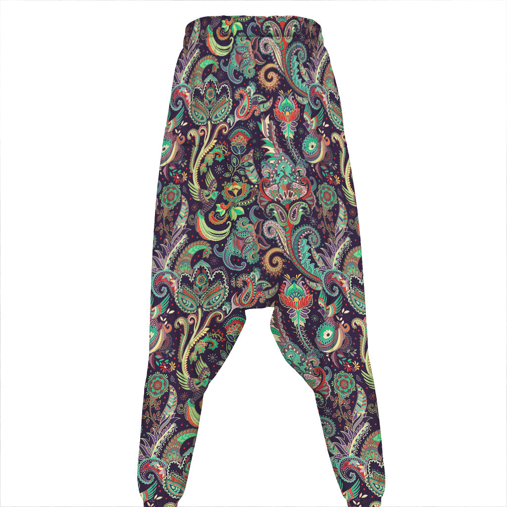Retro Indian Paisley Pattern Print Hammer Pants