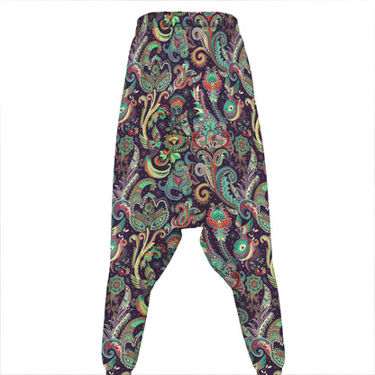 Retro Indian Paisley Pattern Print Hammer Pants
