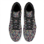 Retro Indian Paisley Pattern Print High Top Leather Sneakers