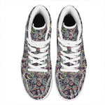 Retro Indian Paisley Pattern Print High Top Leather Sneakers
