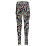 Retro Indian Paisley Pattern Print High-Waisted Pocket Leggings