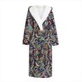 Retro Indian Paisley Pattern Print Hooded Bathrobe