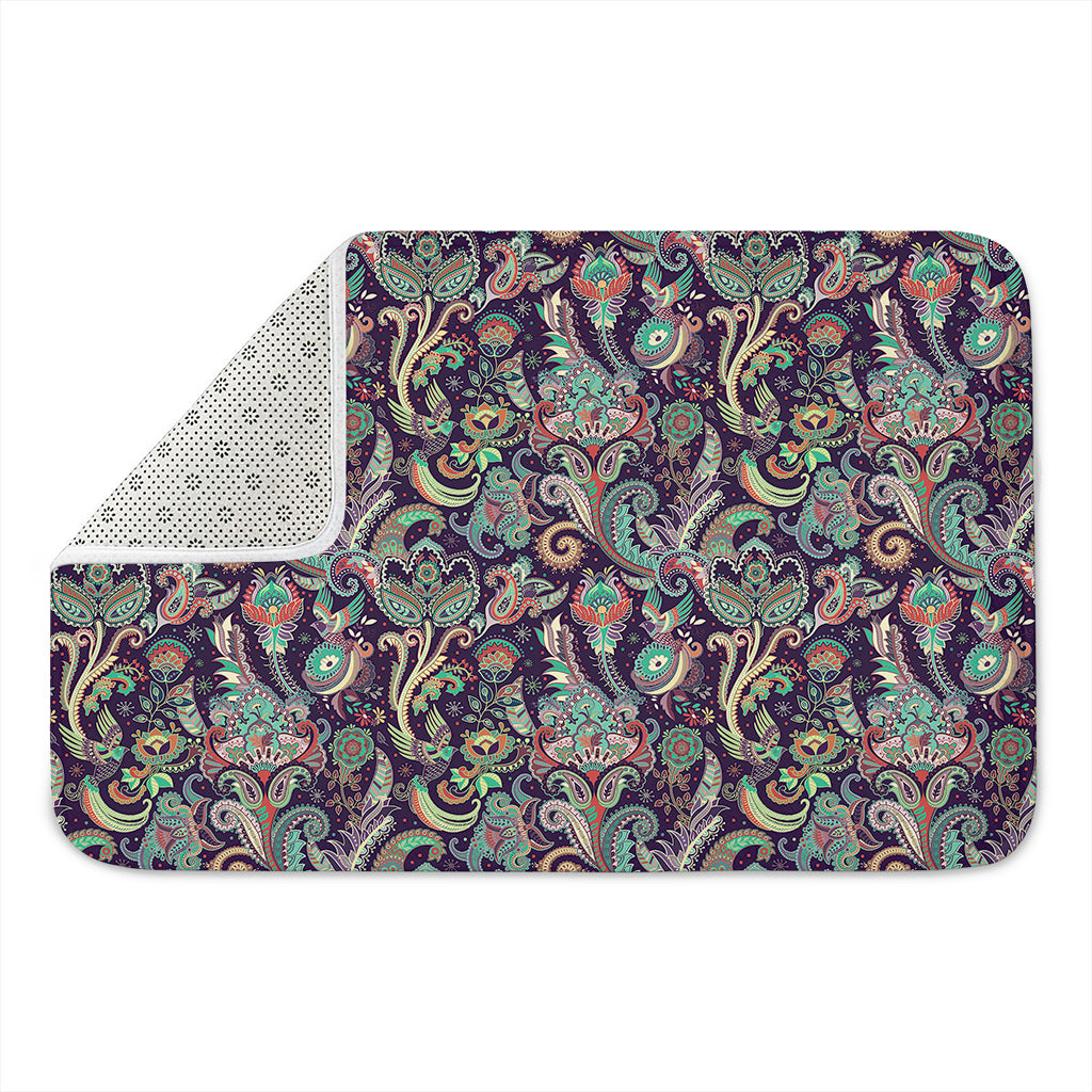 Retro Indian Paisley Pattern Print Indoor Door Mat