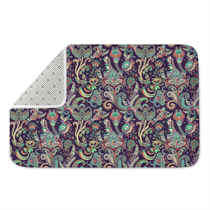 Retro Indian Paisley Pattern Print Indoor Door Mat