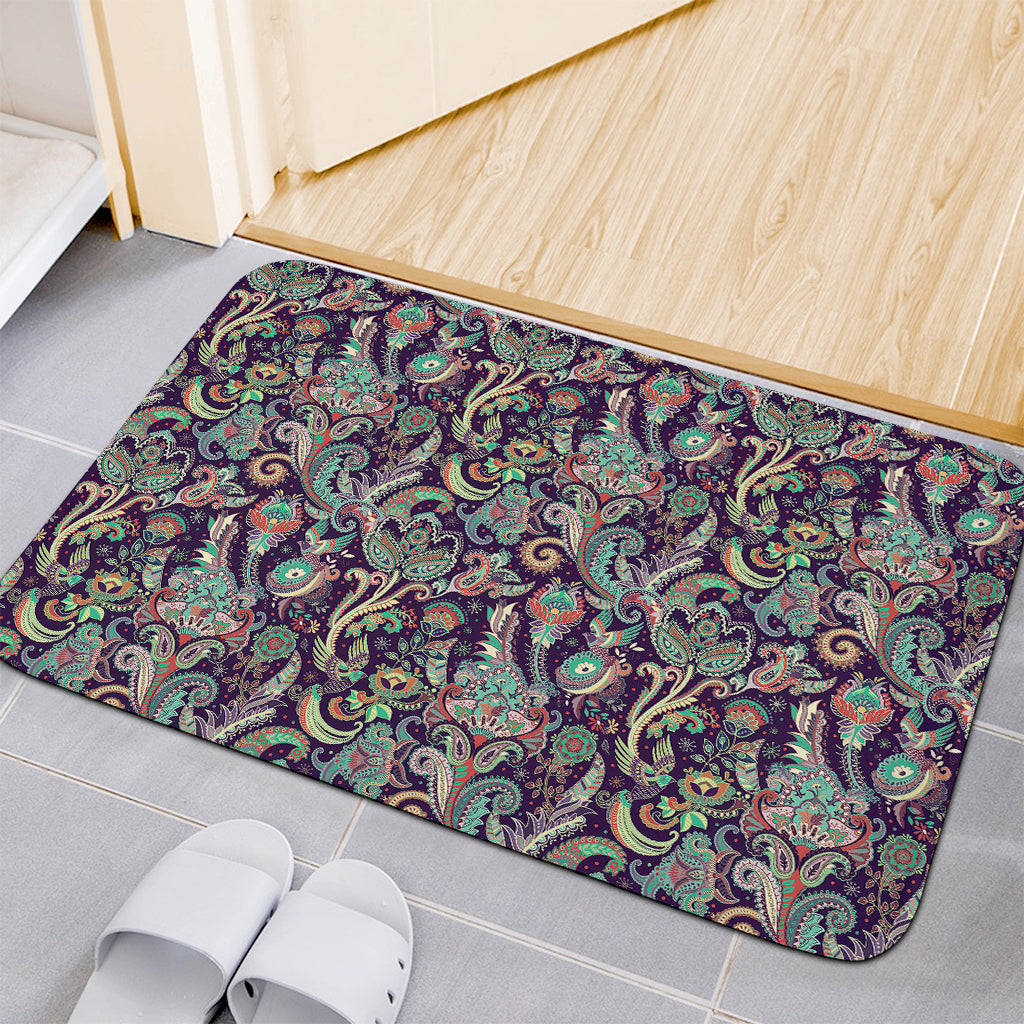 Retro Indian Paisley Pattern Print Indoor Door Mat