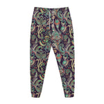 Retro Indian Paisley Pattern Print Jogger Pants