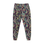 Retro Indian Paisley Pattern Print Jogger Pants