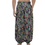 Retro Indian Paisley Pattern Print Lantern Pants
