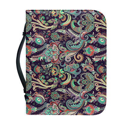 Retro Indian Paisley Pattern Print Leather Bible Cover