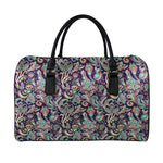 Retro Indian Paisley Pattern Print Leather Duffle Bag
