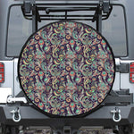 Retro Indian Paisley Pattern Print Leather Spare Tire Cover
