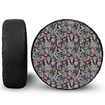 Retro Indian Paisley Pattern Print Leather Spare Tire Cover