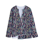 Retro Indian Paisley Pattern Print Long Sleeve Short Coat
