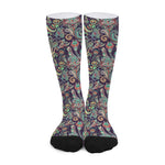 Retro Indian Paisley Pattern Print Long Socks
