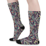 Retro Indian Paisley Pattern Print Long Socks