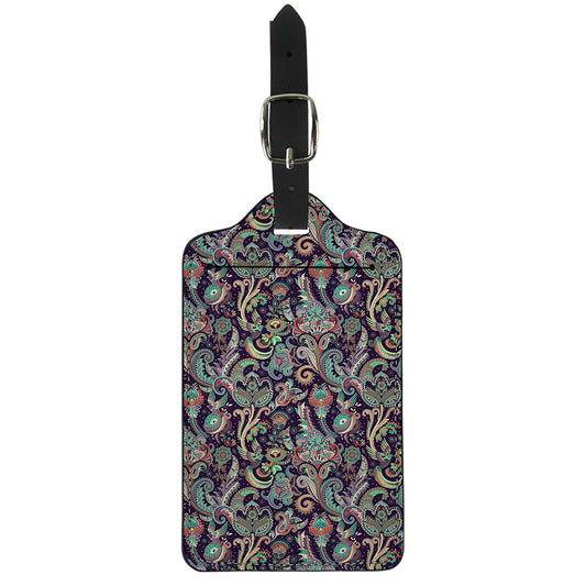 Retro Indian Paisley Pattern Print Luggage Tag