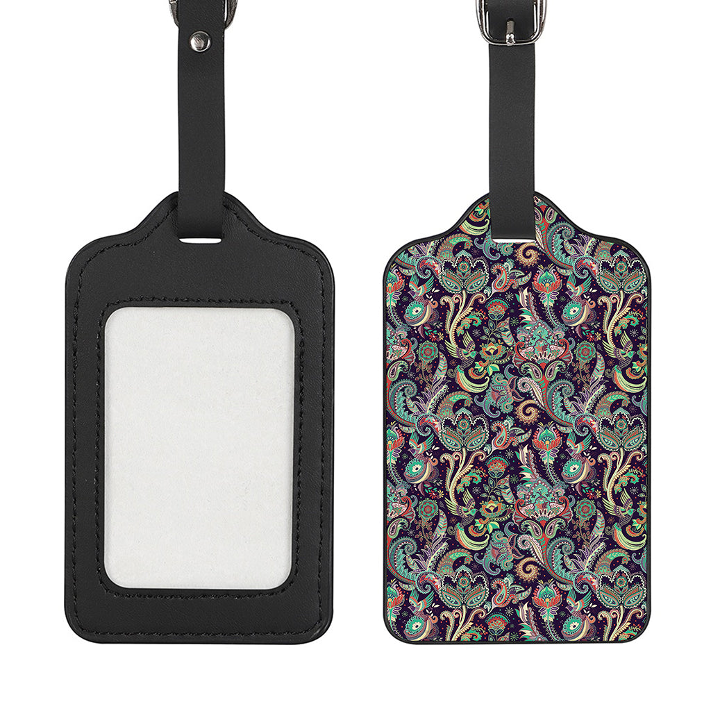 Retro Indian Paisley Pattern Print Luggage Tag