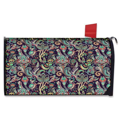 Retro Indian Paisley Pattern Print Mailbox Cover