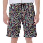 Retro Indian Paisley Pattern Print Men's Beach Shorts