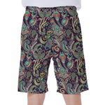 Retro Indian Paisley Pattern Print Men's Beach Shorts