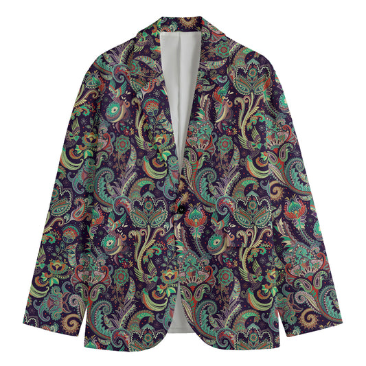 Retro Indian Paisley Pattern Print Men's Blazer