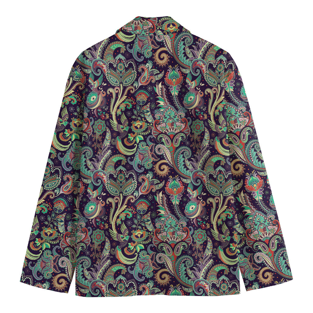 Retro Indian Paisley Pattern Print Men's Blazer
