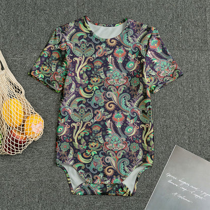 Retro Indian Paisley Pattern Print Men's Bodysuit