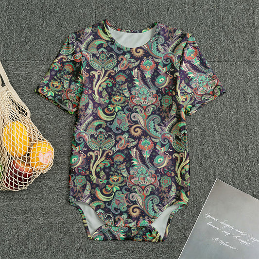 Retro Indian Paisley Pattern Print Men's Bodysuit