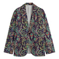 Retro Indian Paisley Pattern Print Men's Cotton Blazer