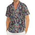 Retro Indian Paisley Pattern Print Men's Deep V-Neck Shirt