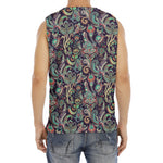 Retro Indian Paisley Pattern Print Men's Fitness Tank Top