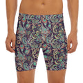 Retro Indian Paisley Pattern Print Men's Long Boxer Briefs