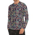 Retro Indian Paisley Pattern Print Men's Long Sleeve Rash Guard