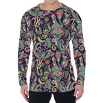 Retro Indian Paisley Pattern Print Men's Long Sleeve T-Shirt