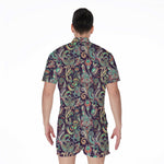 Retro Indian Paisley Pattern Print Men's Rompers