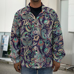 Retro Indian Paisley Pattern Print Men's Shirt Jacket