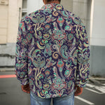 Retro Indian Paisley Pattern Print Men's Shirt Jacket