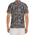 Retro Indian Paisley Pattern Print Men's Short Sleeve Rash Guard